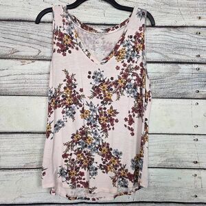 Maurices 24/7 Floral V Neck Tank L